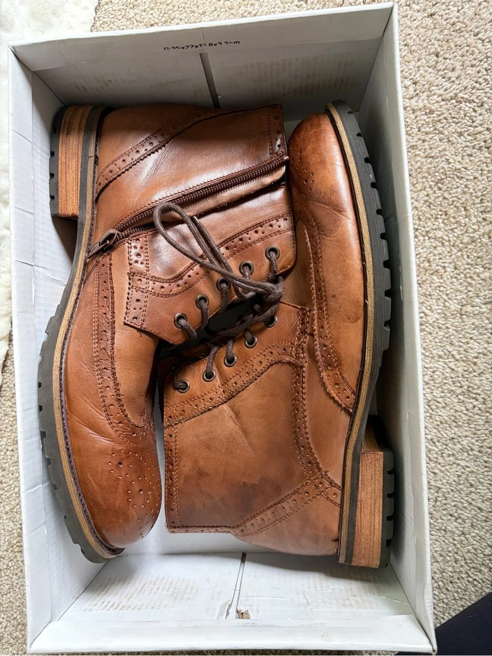Steve Madden Tan Leather Chukka Wingtip Boots